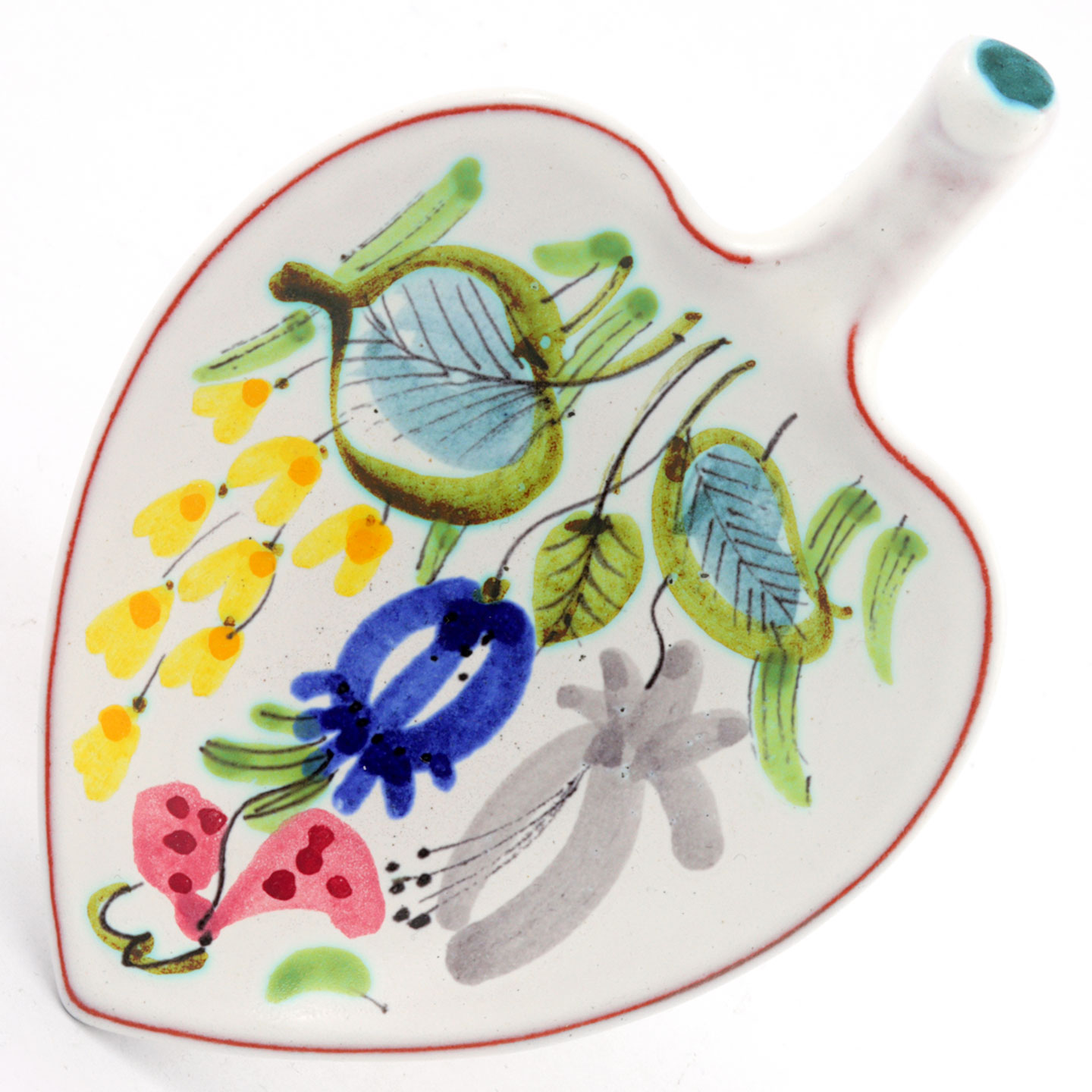 スティグ・リンドベリ ファイアンス製 小さな葉型のお皿 (黄色) 1950