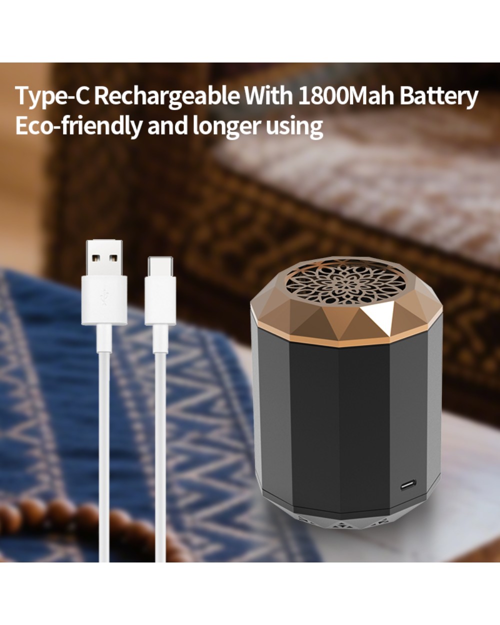 Portable Electric Bakhoor Burner - Black - 4