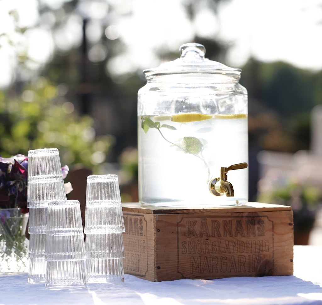 Dispenser - Glass container with tap 6 litres - Ø 18 x H 27 cm - 3