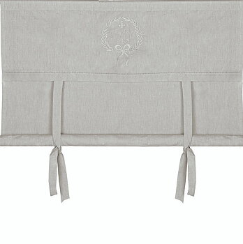 Hissgardin monogram A och hålsöm i lin blandning lantlig stil 