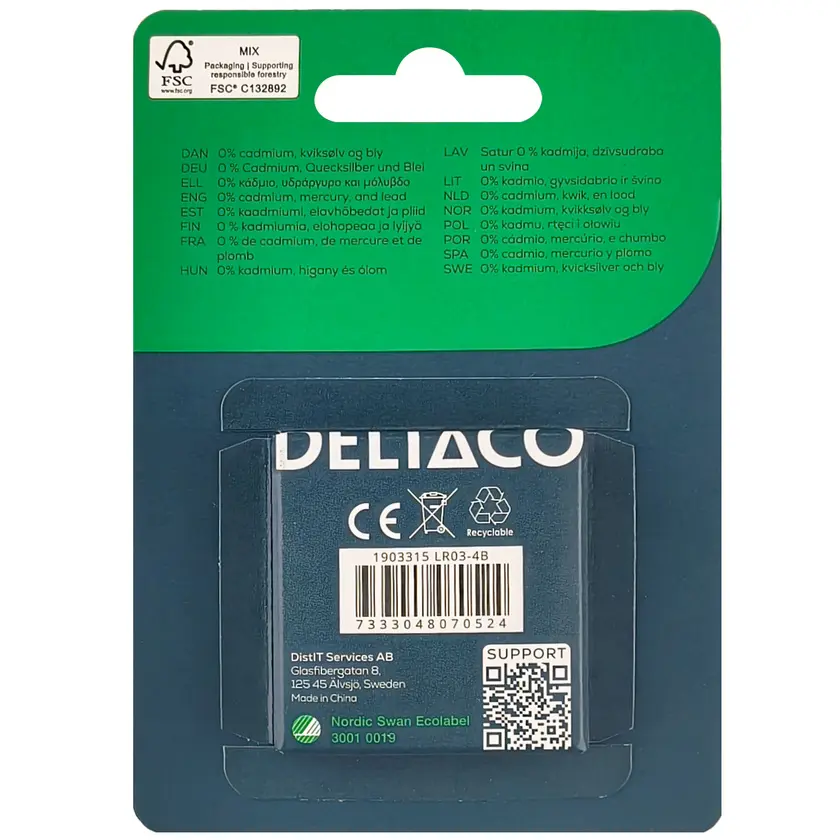 Batteri Alk AAA LR03 4/fp - 2