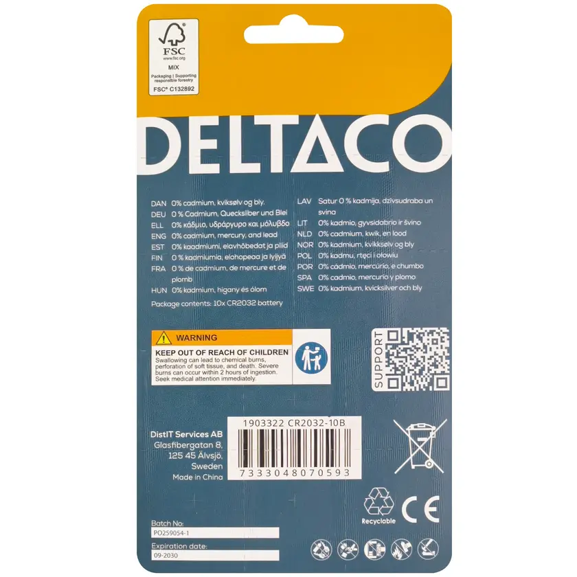 Batteri CR2032 Lithium 10/fp - 2