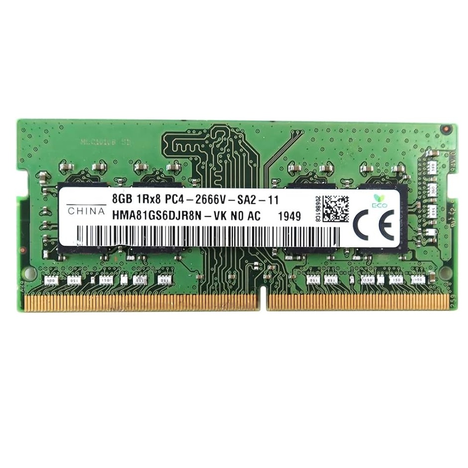 Begagnat 8GB DDR4 1x8GB SK Hynix SODIMM 1Rx8 PC4-2666V 2666MHz RAM Minne HMA81GS6DJR8N-VK