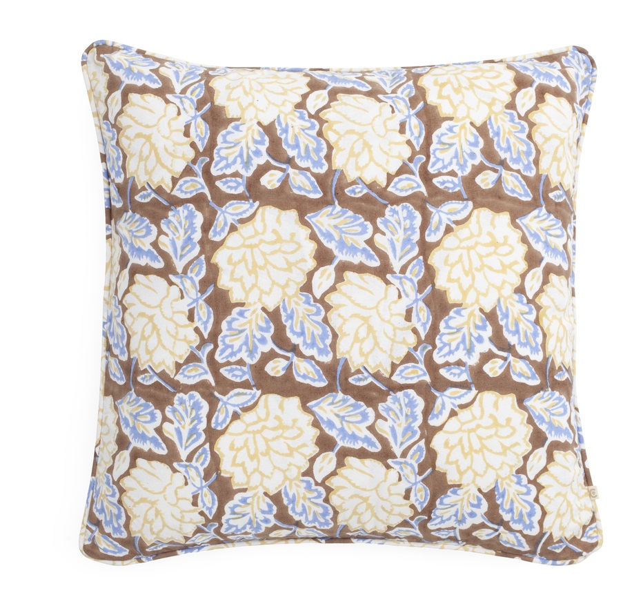 Chamois-kuddfodral-Dahlia-bomull-blue yellow - 3