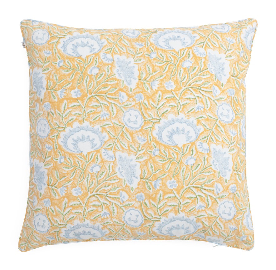 Chamois-kuddfodral-Dahlia-bomull-blue yellow - 5