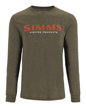 Simms Logo Shirt LS - Loden Heather