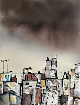 Den blå dörren 65x83cm