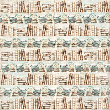 Reprint - Printed  papper 12x12 - The Bookshop - The Library