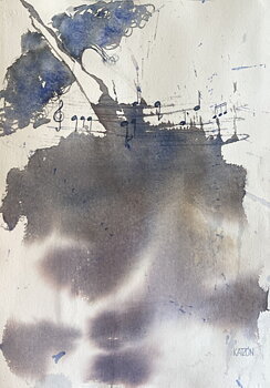 Musik ska byggas utav glädje 42x52cm