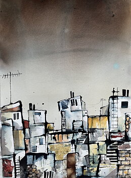 Stadsbild 65x83cm