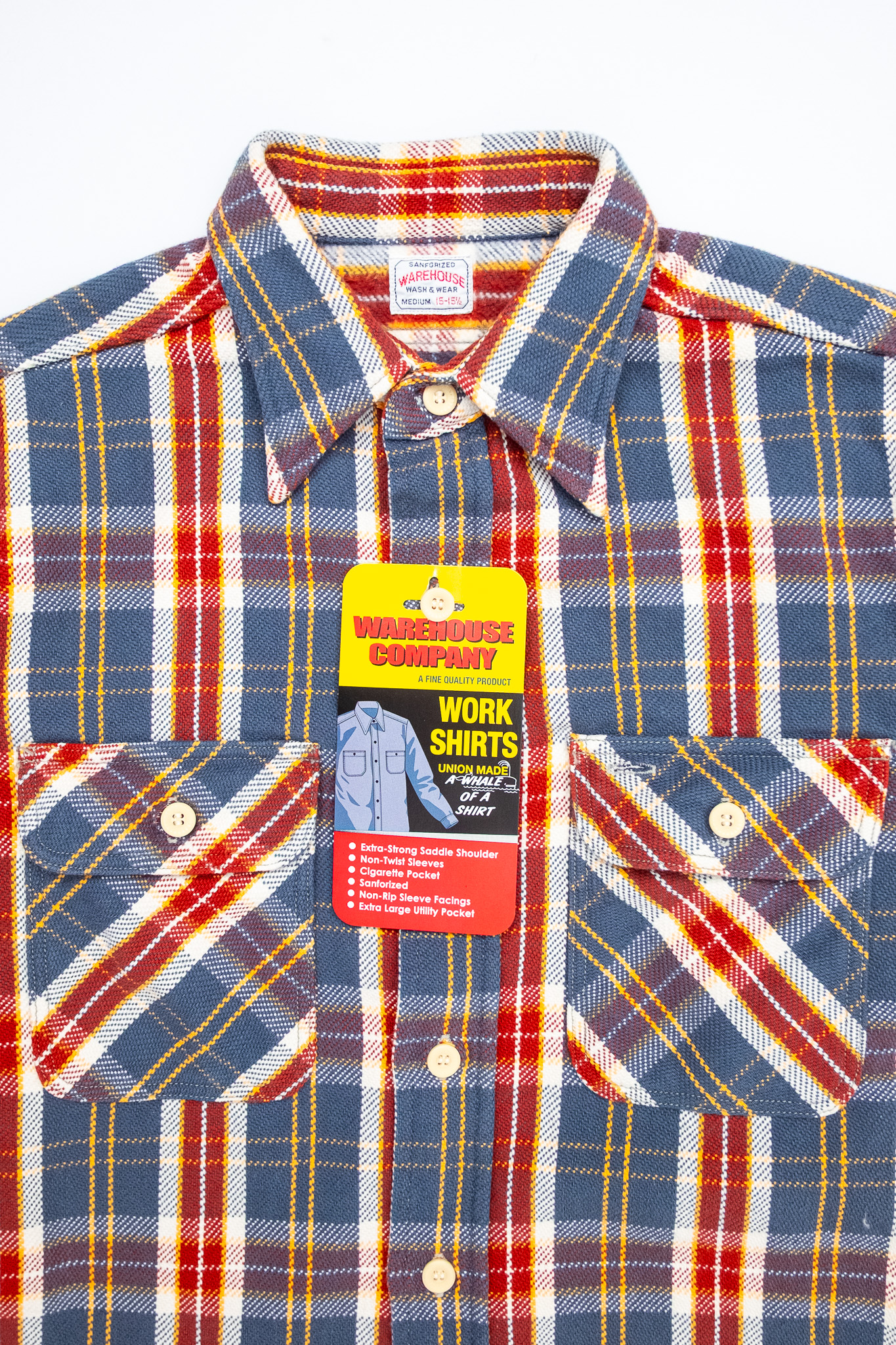 Warehouse & Co - Lot 3104 Flannel Shirt Navy One Wash - Göteborg