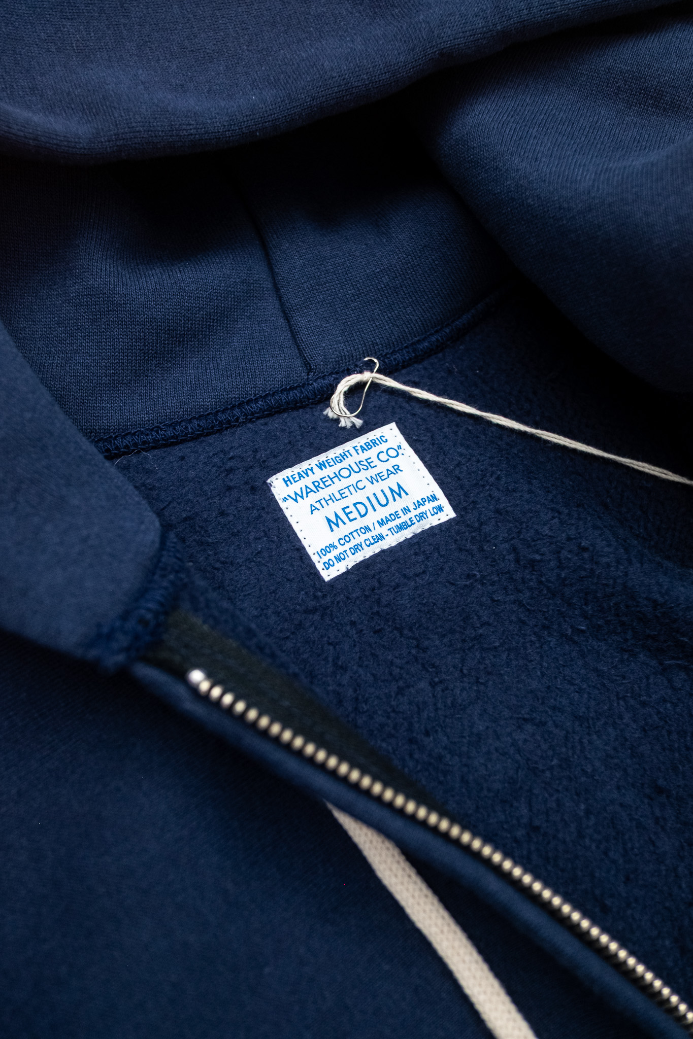 Warehouse & Co - Lot 487 Plain Zip Hood Sweatshirt Navy - 7