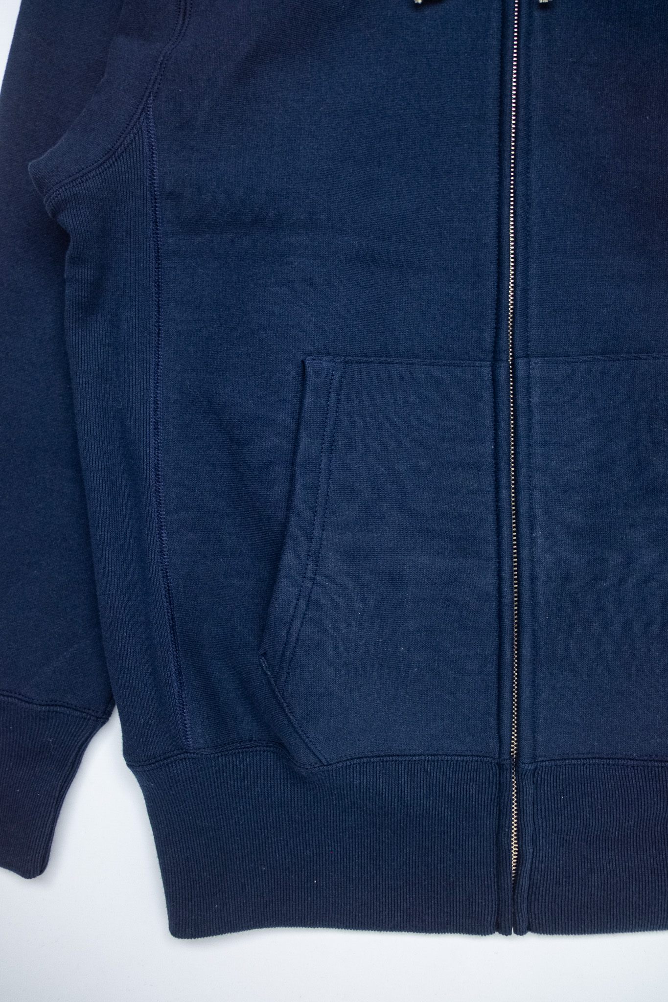 Warehouse & Co - Lot 487 Plain Zip Hood Sweatshirt Navy - 4