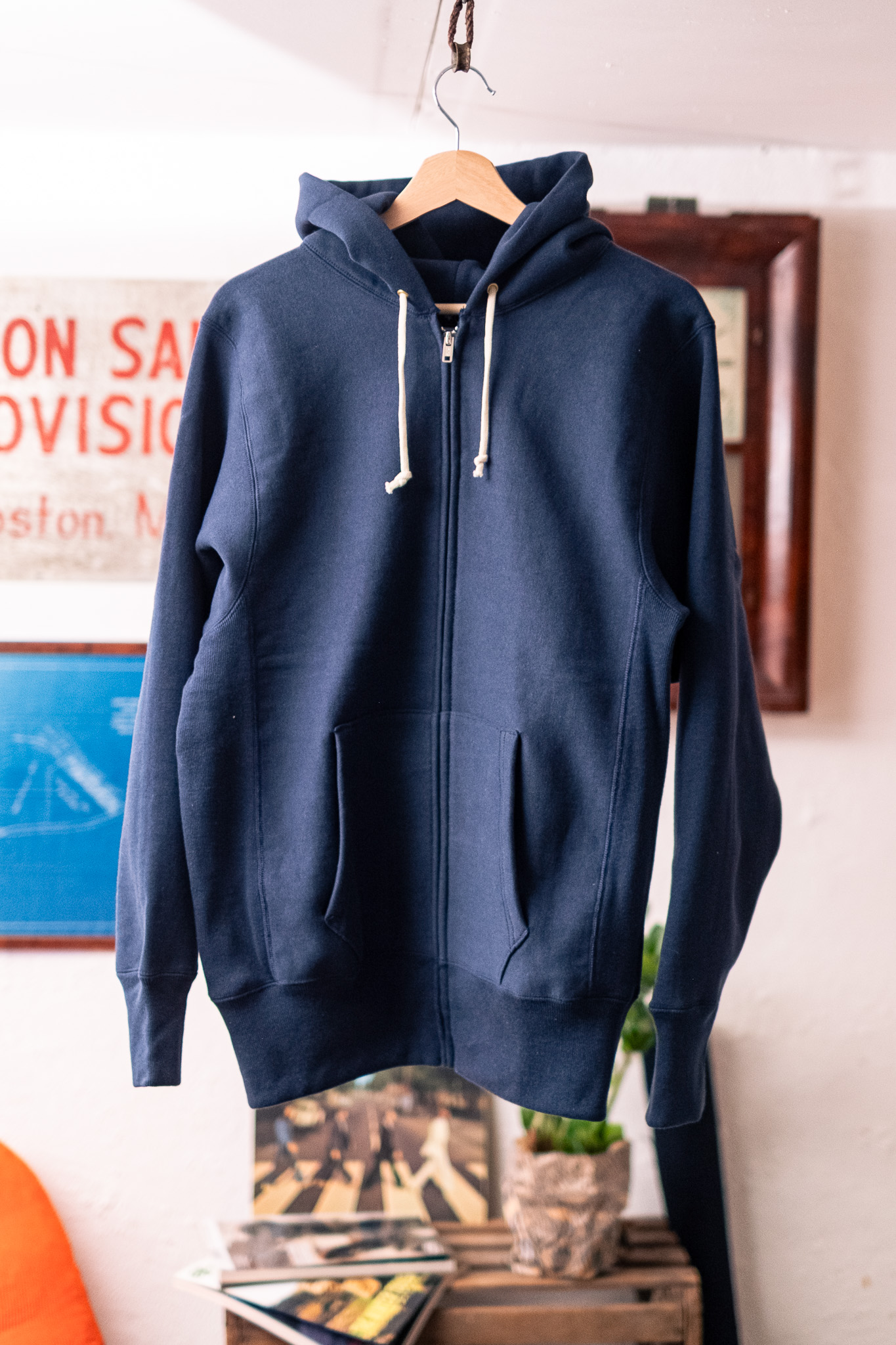 Warehouse & Co - Lot 487 Plain Zip Hood Sweatshirt Navy