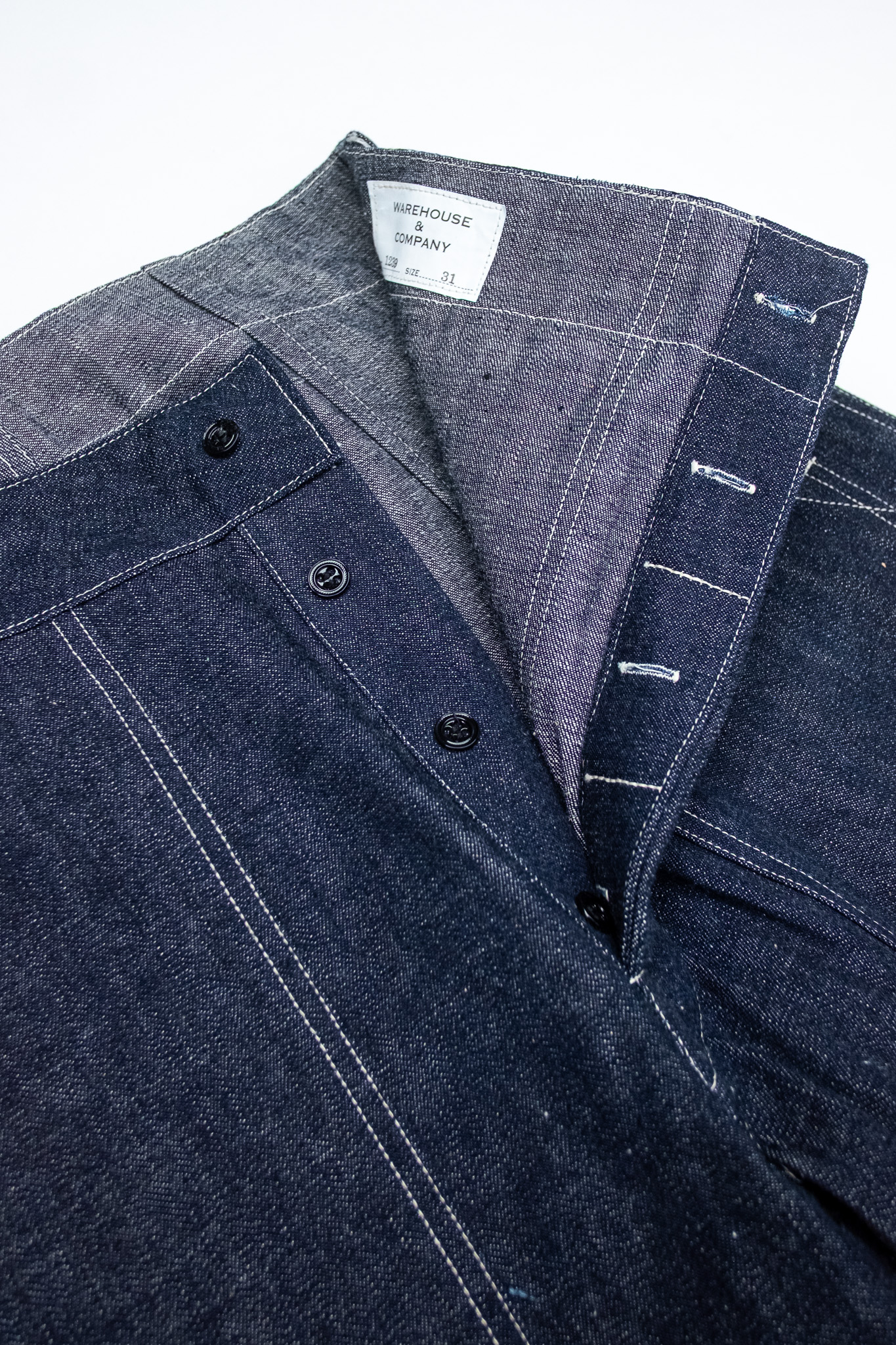 Warehouse & Co - 1930s WPA Double Knee Denim Trousers Indigo - 6