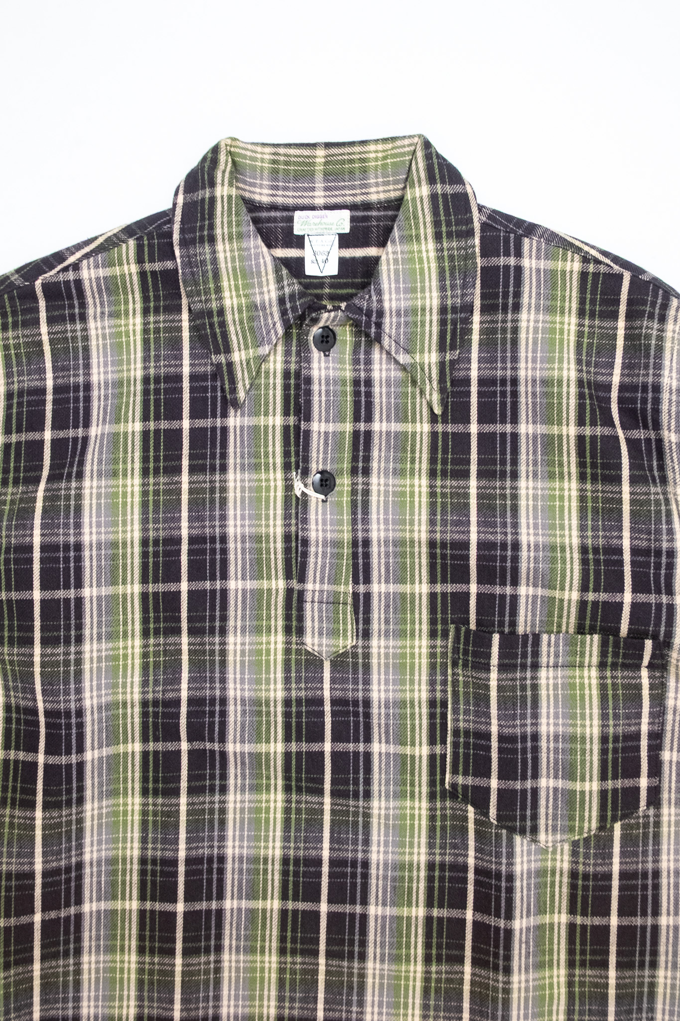 Warehouse & Co - 1930s WPA One Pocket Pullover Shirt Green - 3