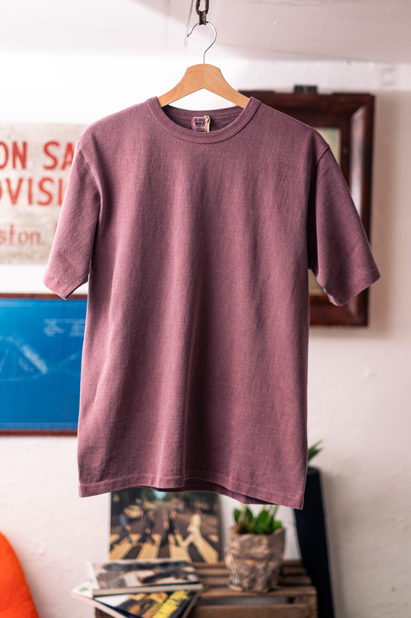Dubbleworks - 9.5oz Stand Wheel Heavy Weight S/S Tee Pigment Dye Bordeaux