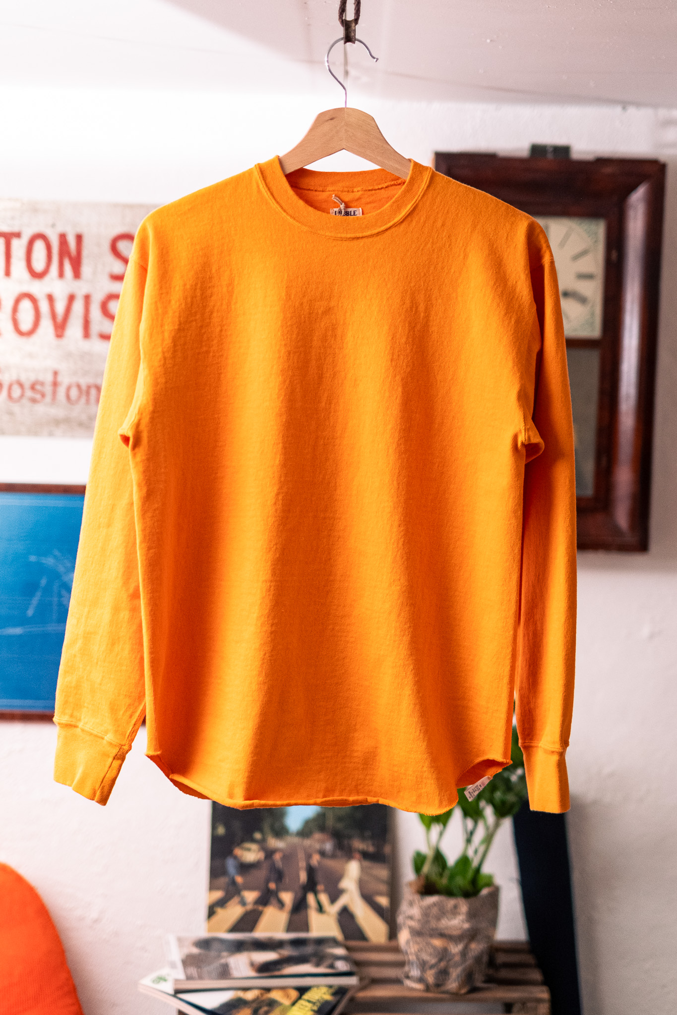 Dubbleworks - 9.5oz Stand Wheel Heavy Weight L/S Baseball Tee Fade Orange