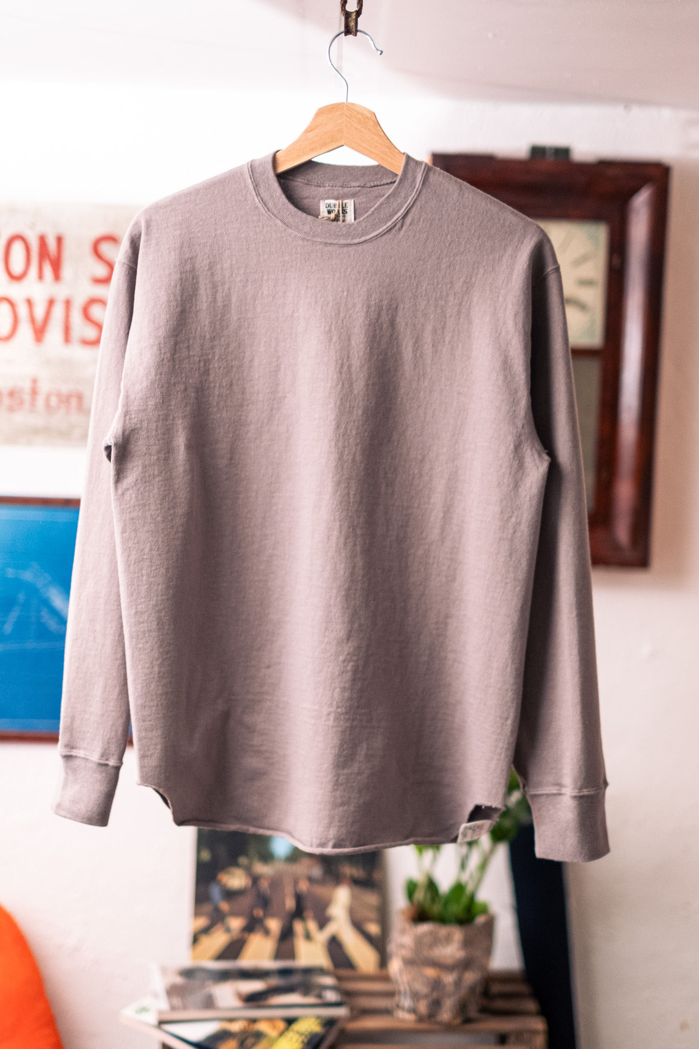 Dubbleworks - 9.5oz Stand Wheel Heavy Weight L/S Baseball Tee Grey