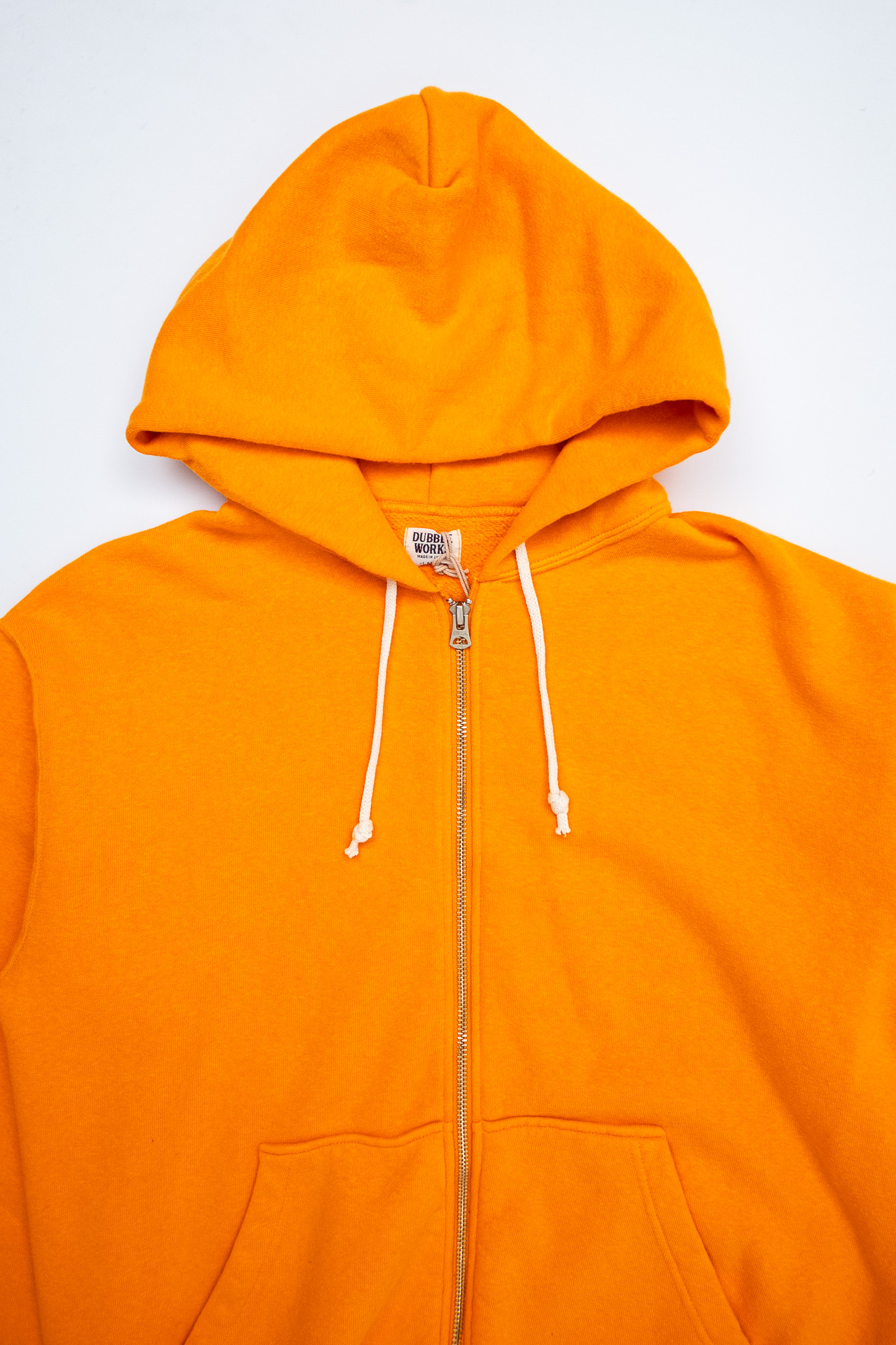 Dubbleworks - Loop Wheel Zip-Up Sweatshirt Hoodie Fade Orange - 3