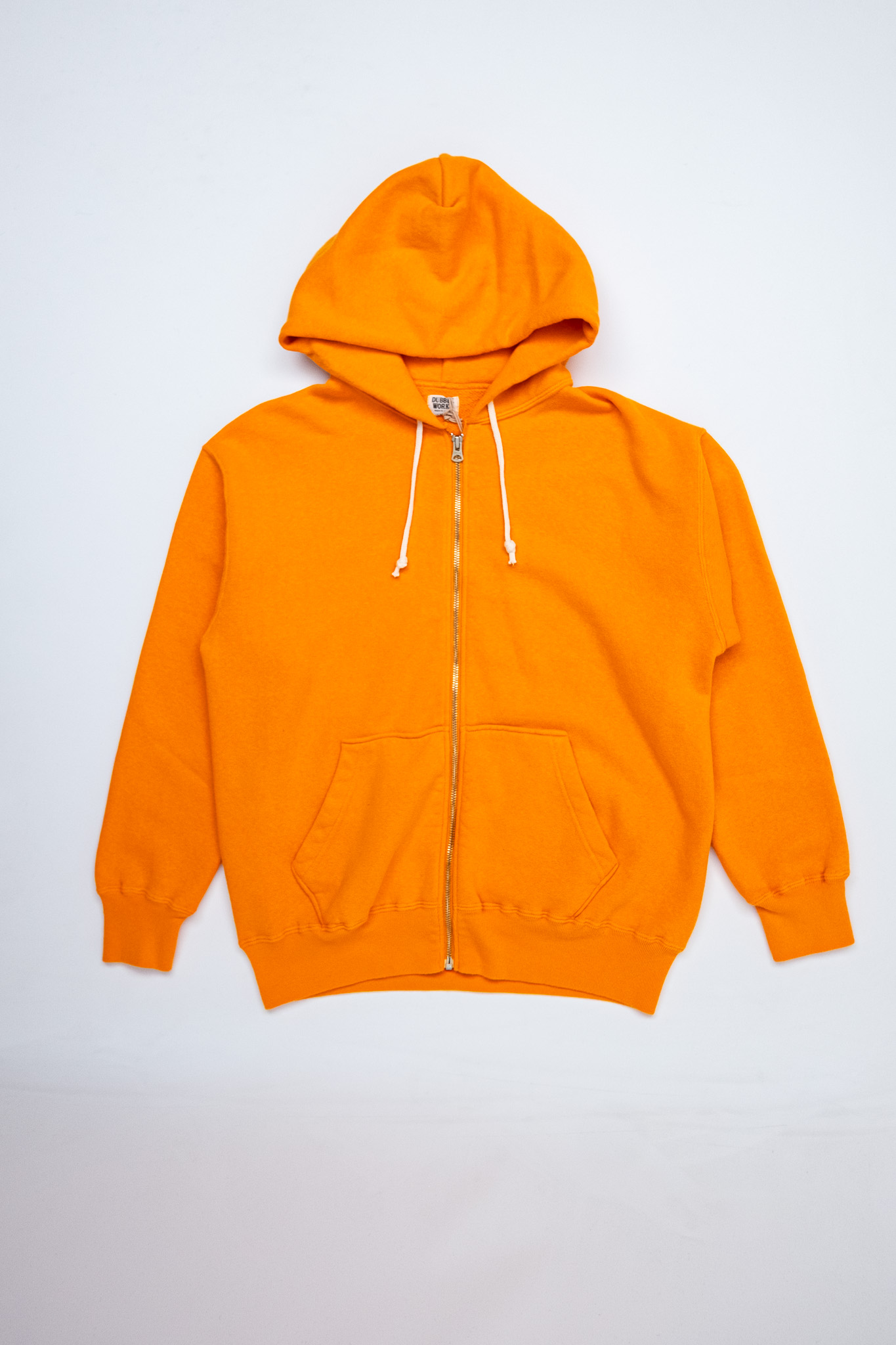 Dubbleworks - Loop Wheel Zip-Up Sweatshirt Hoodie Fade Orange - 2
