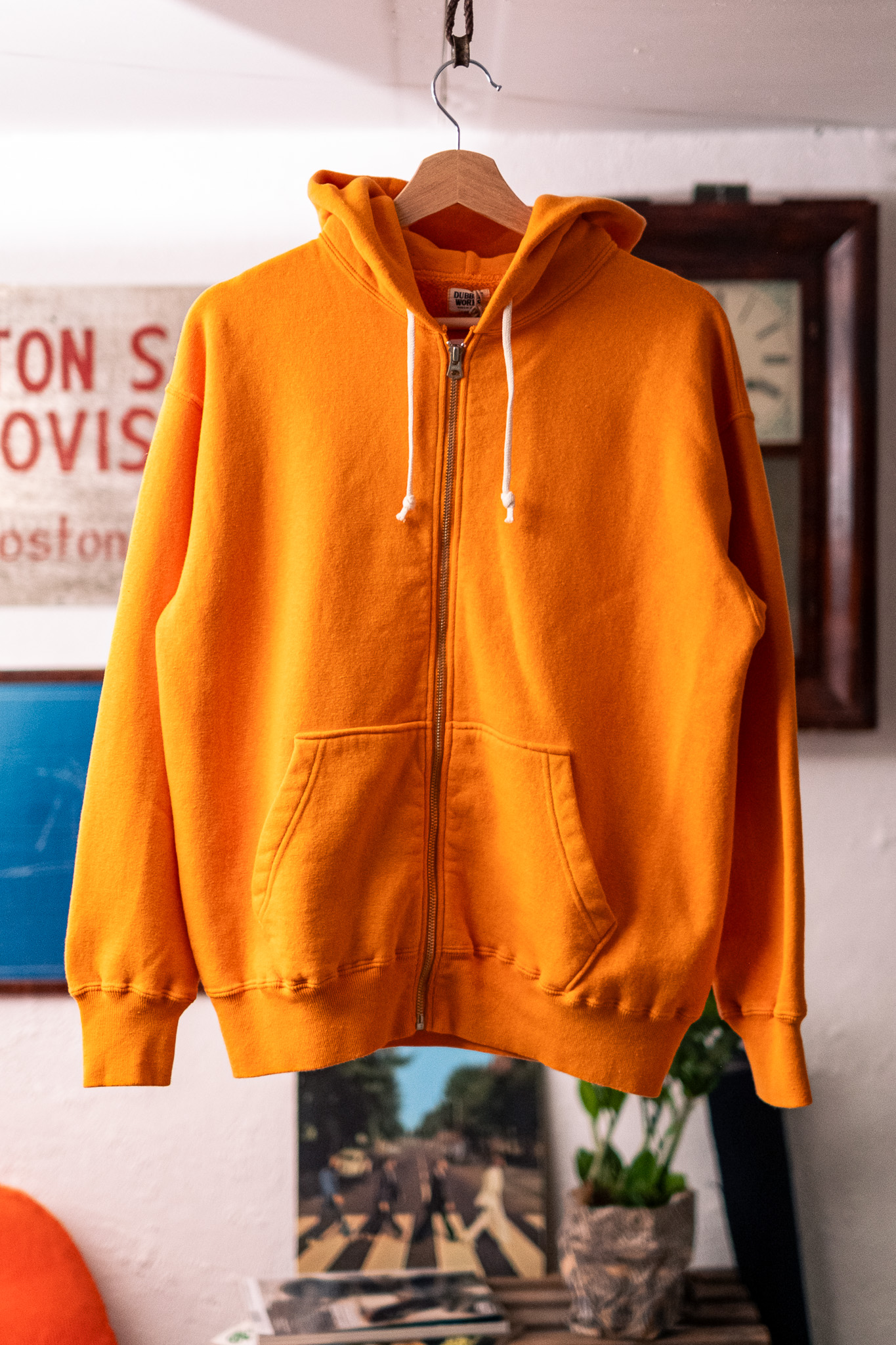 Dubbleworks - Loop Wheel Zip-Up Sweatshirt Hoodie Fade Orange