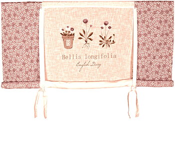 Hissgardin Bellis Flora rosa lantlig stil