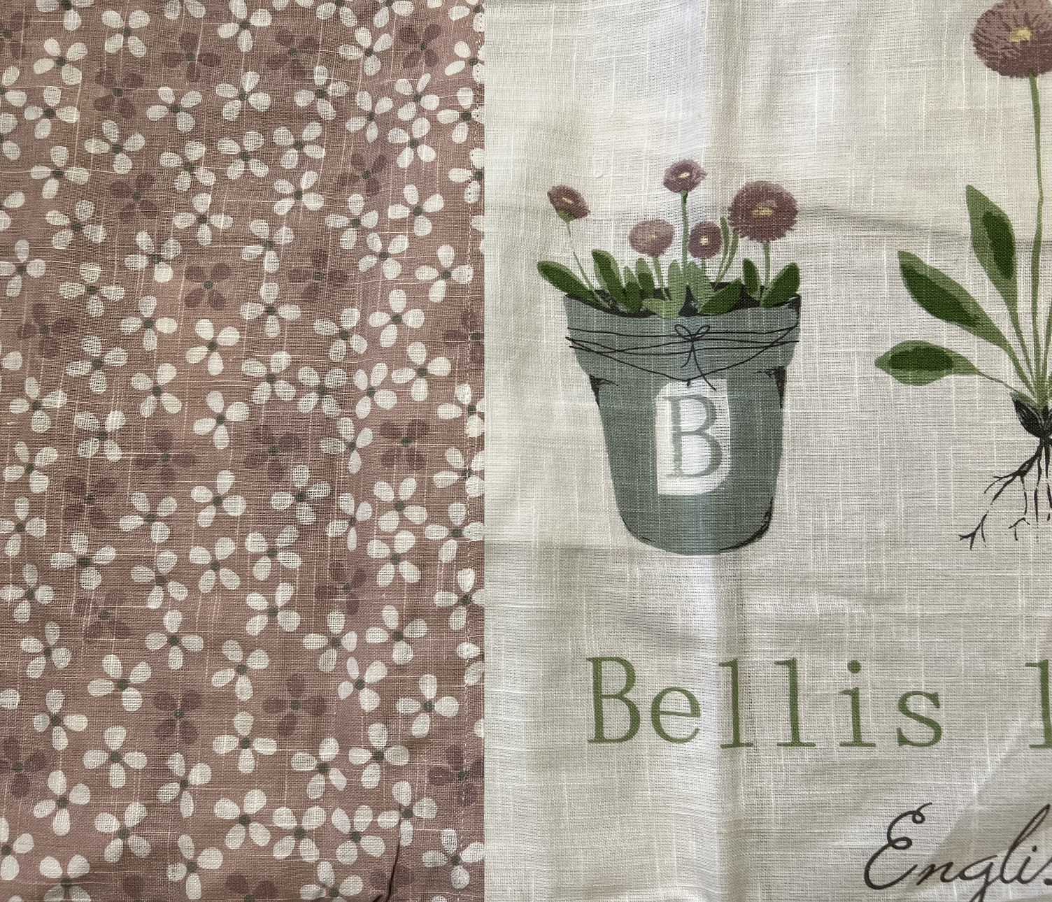 Hissgardin Bellis Flora rosa lantlig stil - 2