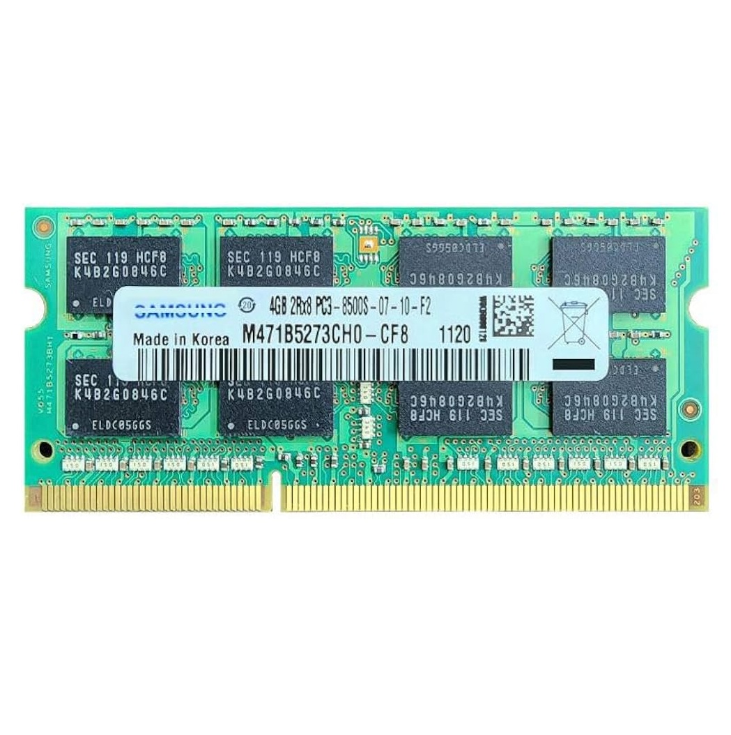 Begagnat 4GB DDR3 (1x4GB) Samsung SODIMM 2Rx8 PC3-8500S 1066MHz RAM Minne M471B5273CH0-CF8