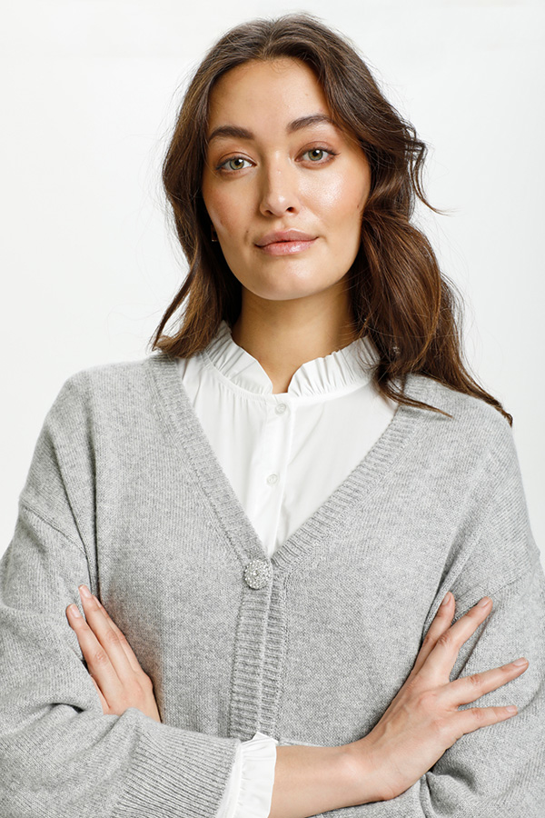 Culture - Clay Cardigan Grey Melange - 6