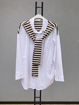 Shirt white/brown