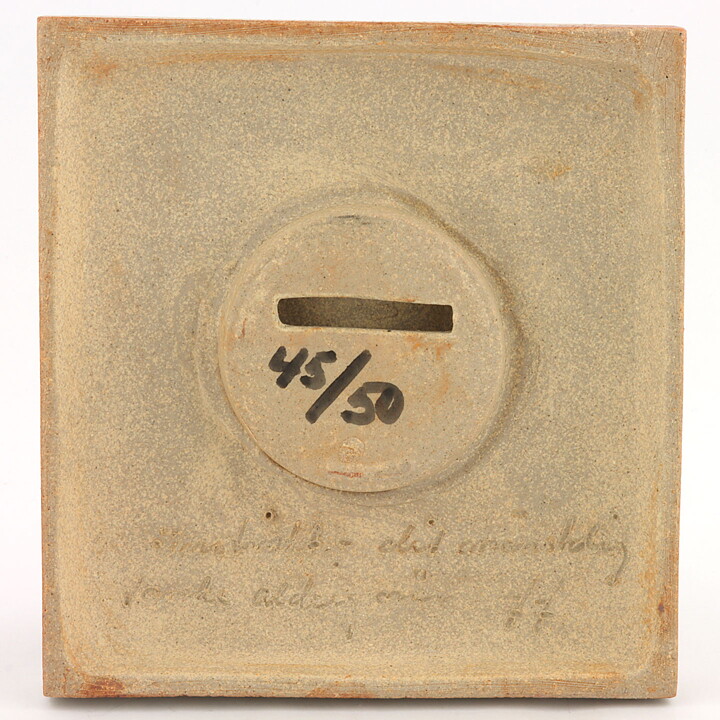 Claes Thell (1977) Limited Wall Plaque with Abstract People Motif 15 cm