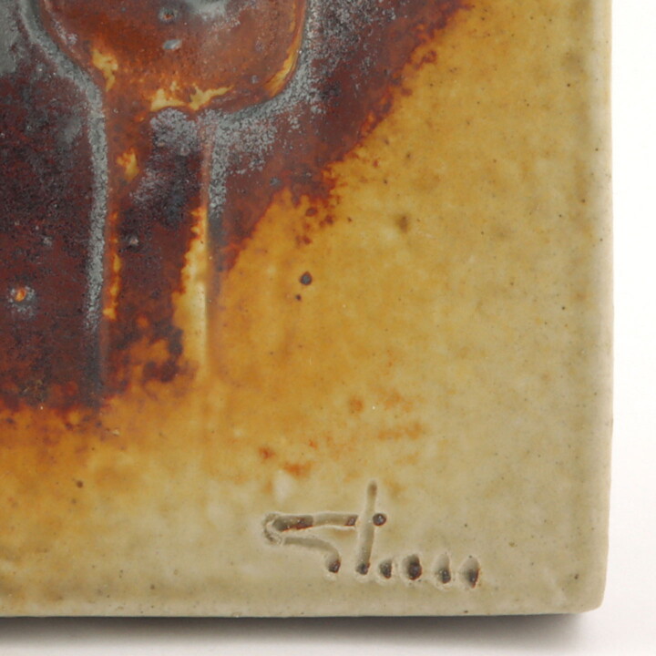 Claes Thell (1977) Limited Wall Plaque with Abstract People Motif 15 cm