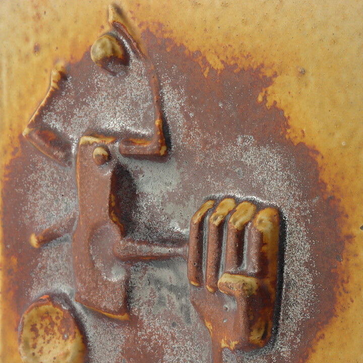 クレス・テル  限定　抽象画の陶板 Wall Plaque  15cm  1977年