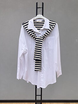Shirt white/night sky