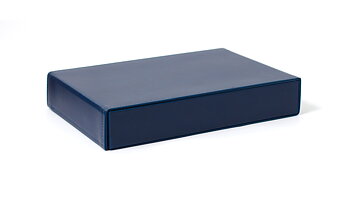 Hard case for 4 frames - magnetic lid - blue smooth leather imitation