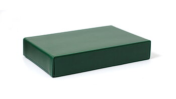 Hard case for 4 frames - magnetic lid - green smooth leather imitation