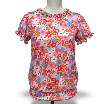 Jerseytyg ekologisk bomull,   "Be happy ", metervara