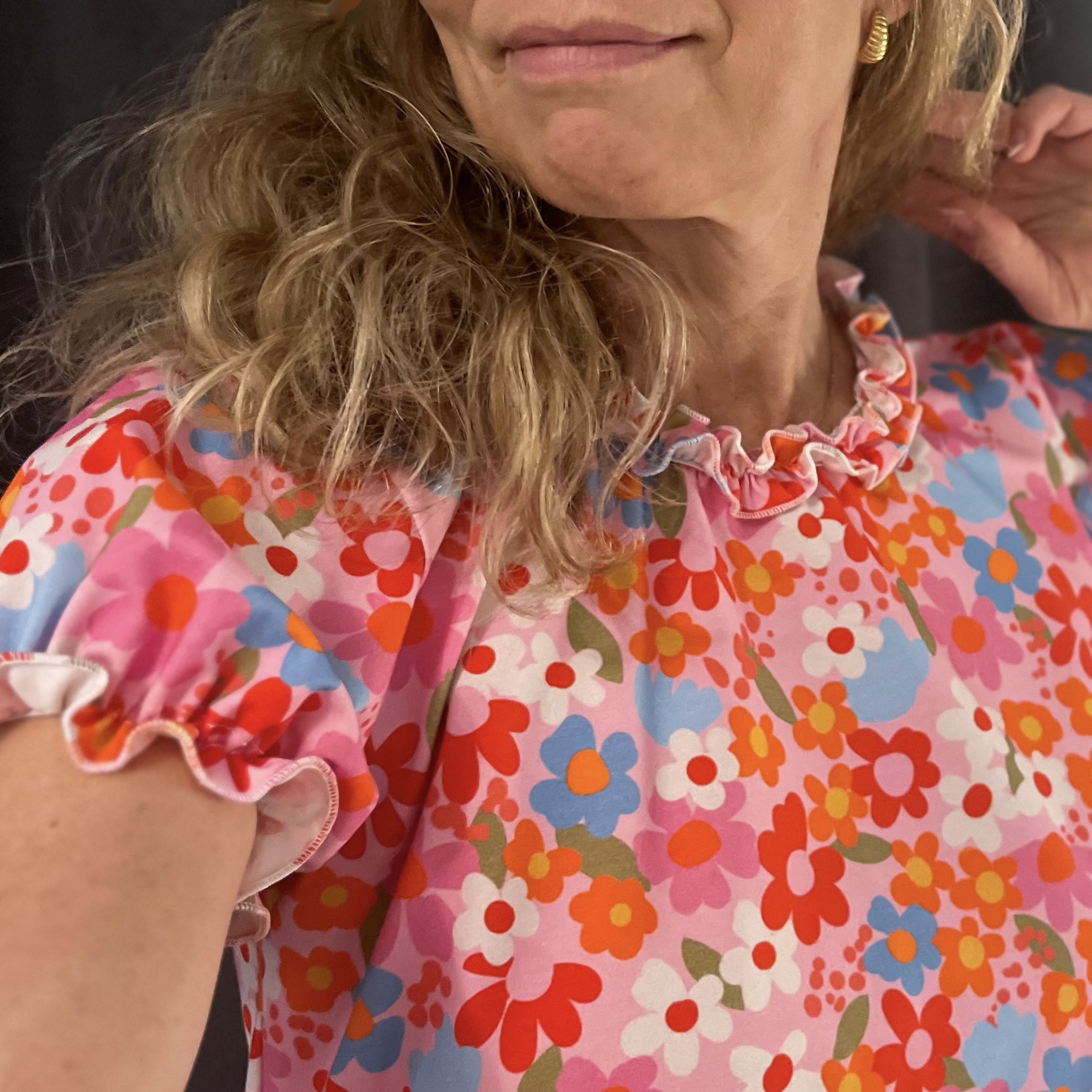 Jerseytyg ekologisk bomull,   "Be happy ", metervara - 7