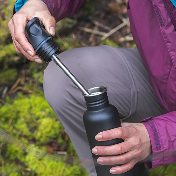 Classic Flip Seal Sportkork med sugrör  - extra lock  till Klean kanteen -  svart - 7