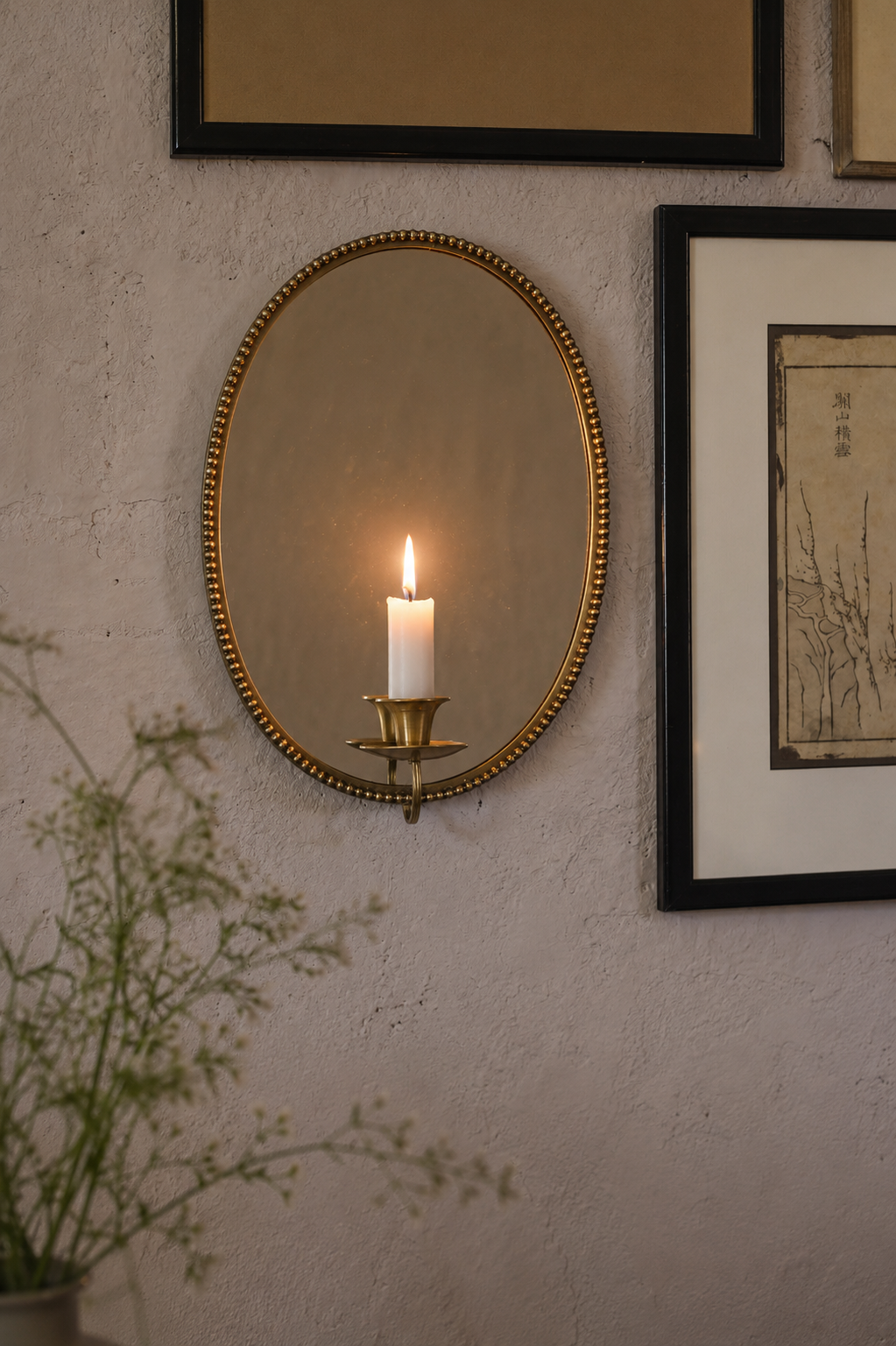 Candelholder Wall Mirror - 35x25,5 cm - 2