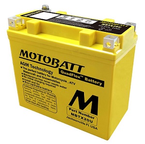 Batteri  Motobatt  AGM MBTX20U/ MBTX20U-HD 14-525/14-526 Svarta - 2