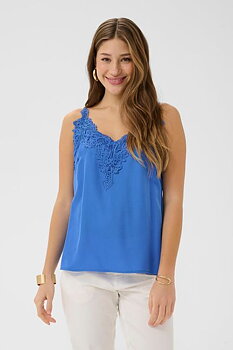 Cream Anna Top Palace Blue