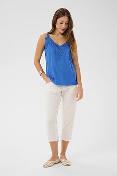 Cream Anna Top Palace Blue