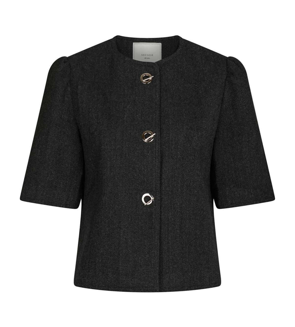 Neo Noir Xanthe Light Herringbone Blazer,  Dark Grey