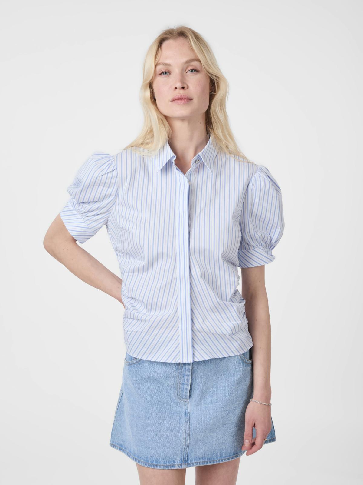Neo Noir Frannie Stripe Shiet, White/ Light Blue - 3