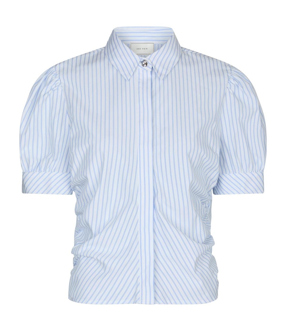 Neo Noir Frannie Stripe Shiet, White/ Light Blue