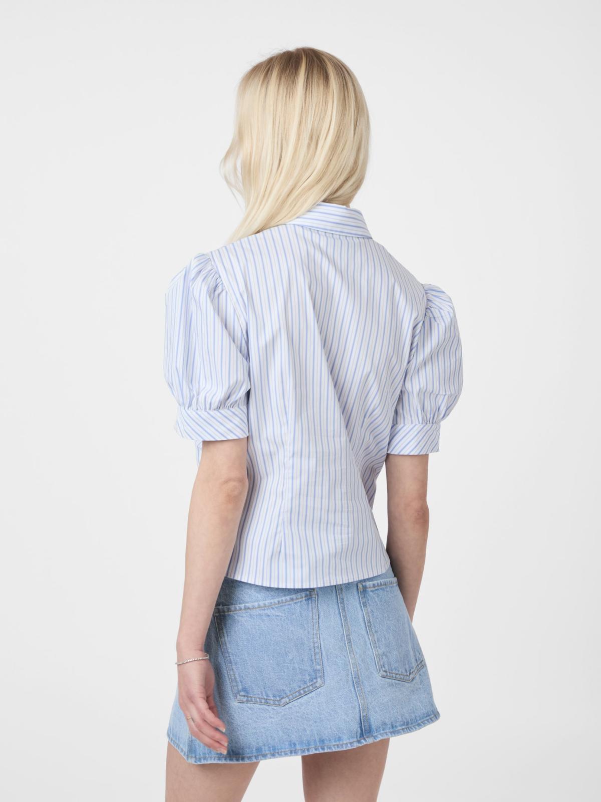 Neo Noir Frannie Stripe Shiet, White/ Light Blue - 4