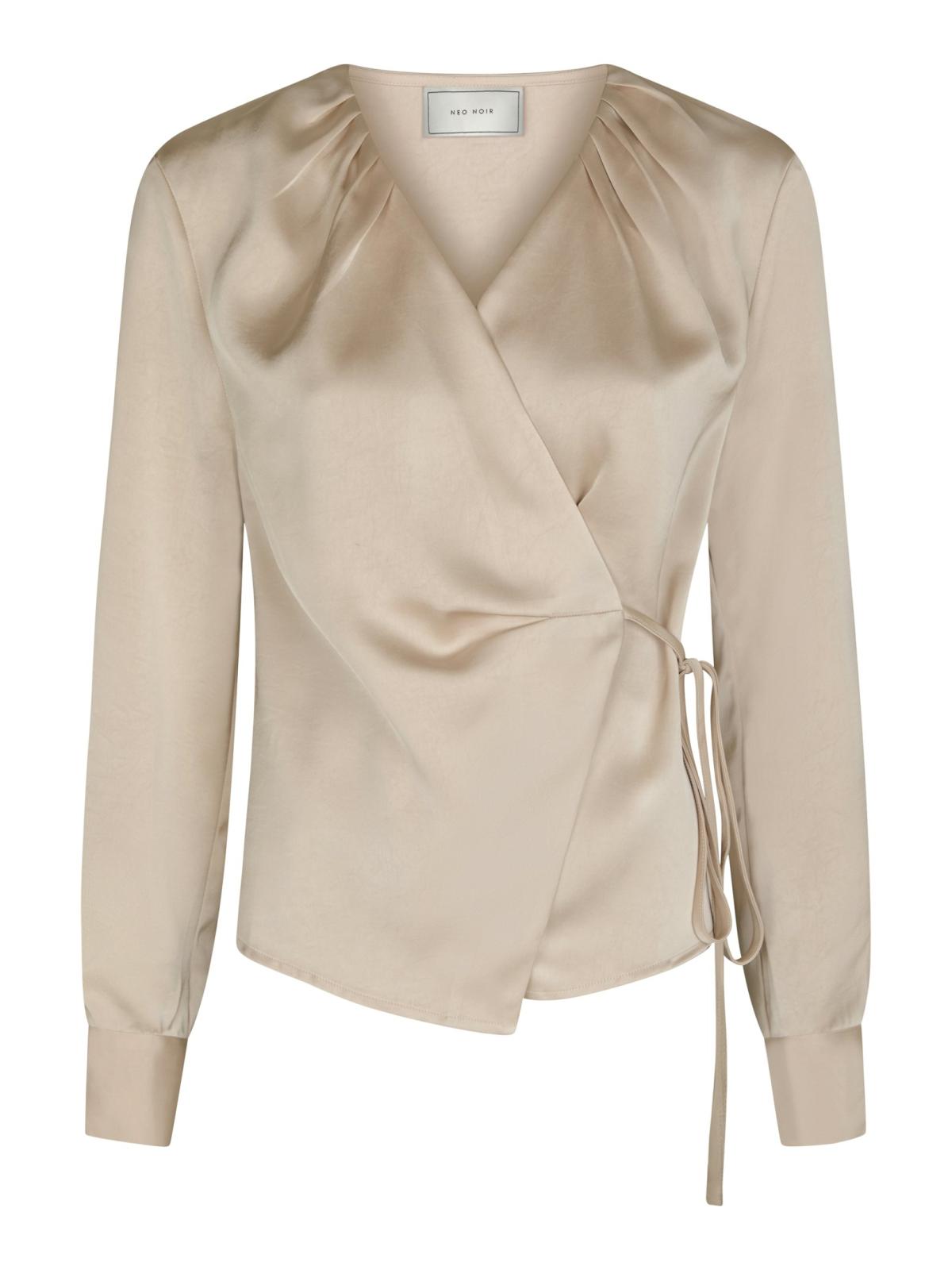 Neo Noir Caprina Heavy Sateen Blouse, Champagne