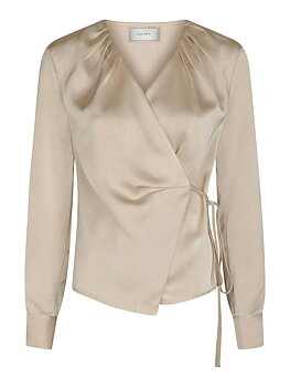 Neo Noir Caprina Heavy Sateen Blouse, Champagne